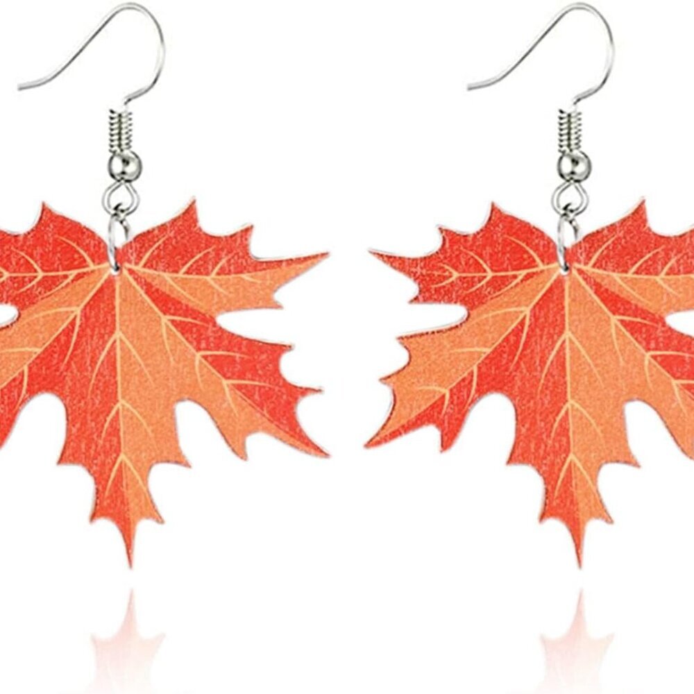Cute Thanksgiving Turkey Pumpkin Maple Leaf Dangle Earrings for Women Lightweigh